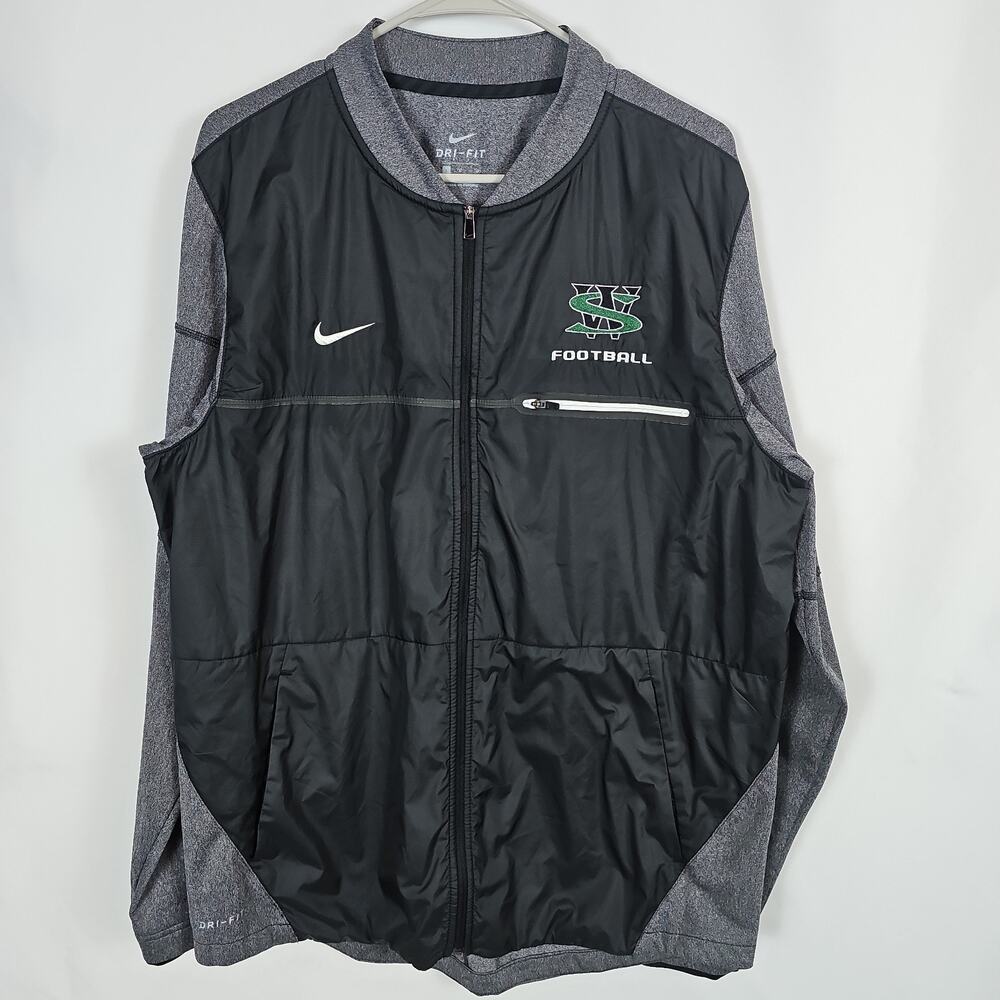 Nike Dri-Fit Men’s Sz Large SW Football Jacket Black Grey Full Zip
